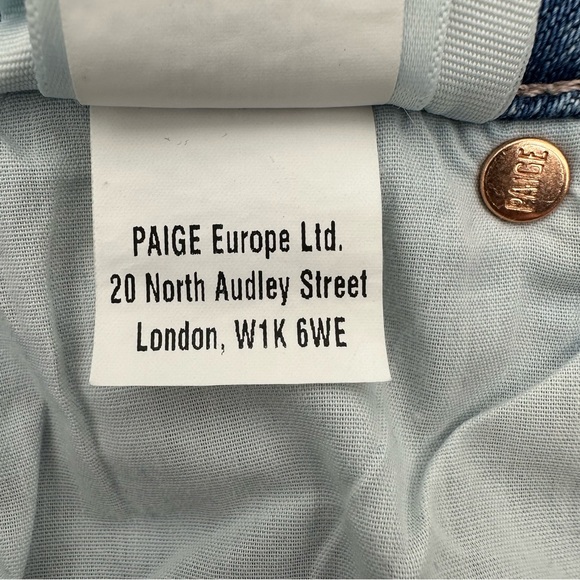 Paige Stella Crop High Waisted Straight Leg Jeans in Seawater Size 24 - Picture 9 of 15